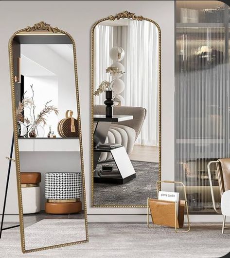 Gold Full Length Mirror, Length Mirror, Full Length Mirror, Floor Mirror, Antique Vintage, Vintage Gold, Tempered Glass, Full Length, House Interior