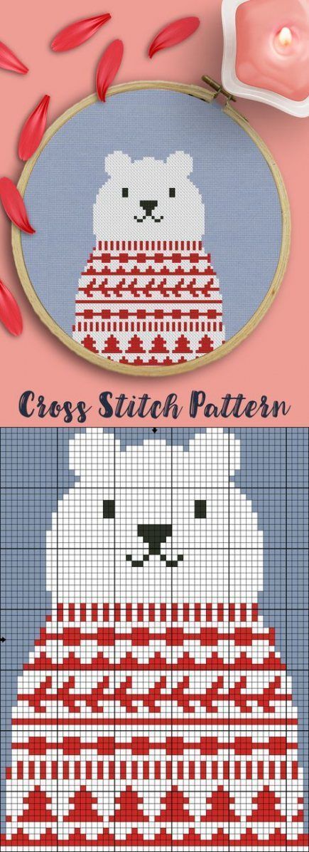 Terrific No Cost Crochet for Beginners pillows Suggestions 23 New Ideas sewing for beginners projects pillows #sewing 23 New Ideas sewing for beginners projec #Beginners #Cost #Crochet #pillows #Suggestions #Terrific Christmas Bear Cross Stitch Pattern, Polar Bear Cross Stitch Pattern, Polar Bear Pixel Art, Easy Christmas Cross Stitch Patterns, Cross Stitch Ornaments Patterns, Crosstich Patterns Free, Polar Bear Cross Stitch, Cross Stitch Patterns Easy, Bear Cross Stitch Pattern