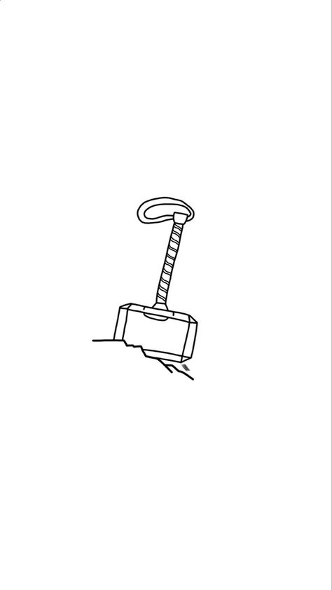 Thor Hammer Tattoo Small, Marvel Theme Tattoo, Marvel Outline Tattoo, Marvel Simple Drawings, Avengers Doodle Art, Tiny Marvel Tattoos, Marvel Patchwork Tattoo, Subtle Marvel Tattoo, Mjolnir Drawing