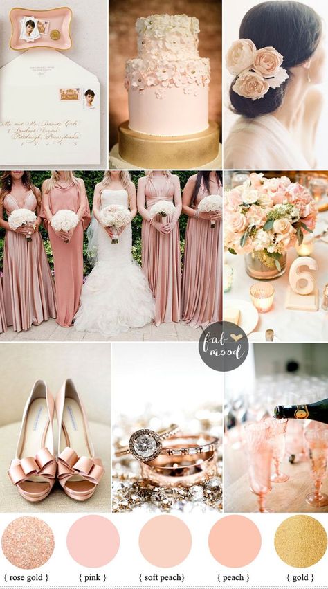 Blush rose gold and peach wedding Colours { sophisticated and beautiful, elegant colours } http://www.fabmood.com/blush-rose-gold-elegant-colours #rosegold #elegant Peach Wedding Colors, Wedding Colours, Gold Wedding Theme, Wedding Theme Colors, Blush Rose, Peach Wedding, Wedding Color Palette, Design Studios, Digital Scrapbook Paper