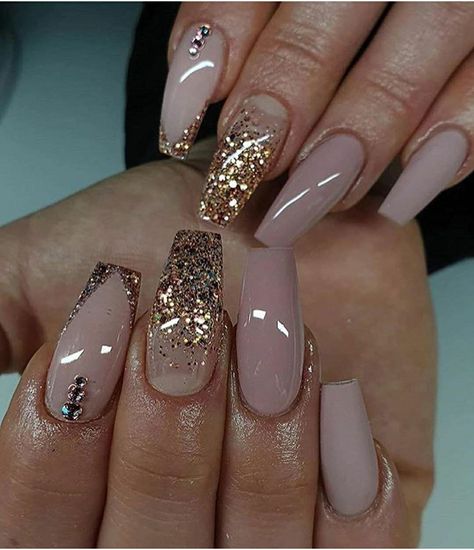 Posh Nails, Glitter Nails Acrylic, Blush Nails, Ballerina Nails, Short Acrylic Nails Designs, Hot Nails, Square Acrylic Nails, Classy Nails, Fancy Nails