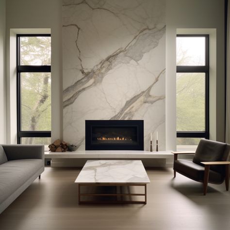 marble slab fireplace Marble Slab Fireplace, Transitional Fireplace Design, Fireplace Trends, Slab Fireplace, Fireplace Paint, Modern Fireplace Ideas Living Rooms, Fireplace Feature Wall, Fireplace Facing, Granite Fireplace