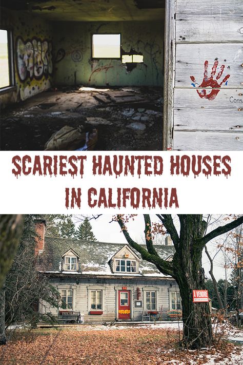 California is a terrifyingly awesome place to get your fright on. Here are 10 of the scariest haunted houses that will paralyze you in fear. Haunted Places In California, Cryptid Hunting, Houses In California, Halloween Destinations, Haunted Locations, Halloween Attractions, Scary Haunted House, Haunted Hayride, Real Haunted Houses