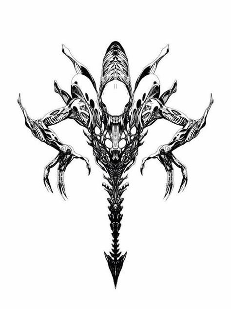 Alien Markings Tattoo, Alien Movie Tattoo Ideas, Xenomorph Tattoo Ideas, Alien Flower Tattoo, Xenomorph Tattoo Design, Parasite Tattoo, Alien Movie Tattoo, Alien Xenomorph Tattoo, Sci Fi Tattoos