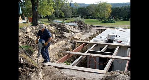 Shipping Container As An Underground Shelter Underground Shelter, Used Shipping Containers, Grand Entryway, Shipping Container Home Designs, Root Cellar, Storm Shelter, Underground Bunker, Underground Homes, Architecture Model Making