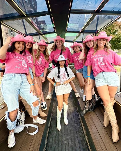 POV: You and your besties are cruising down Broadway in a party bus, listening to your favorite music, and living it up in your matching fits 🤠🤍⁠ ⁠ PSA get these limited edition cowboy hats while you can 🥂 We have 12 unique phrases to choose from (including 3 for the bride). The phrases are hand-stamped on each hat making them the best quality around! Shop now using the link in our bio! ⁠ ⁠ #bridetobe #bachelorette #maidofhonor #hotmess #bacheloretteideas #bachelorettemerch #nashvillebachelo... Cowboy Bachelorette Party Outfit, Matching Bachelorette Outfits, Western Bachelorette Party Outfits, Cowgirl Bachelorette Party Outfits, Unique Phrases, Austin Bachelorette, Western Bachelorette, Cowgirl Bachelorette Parties, Cowgirl Bachelorette