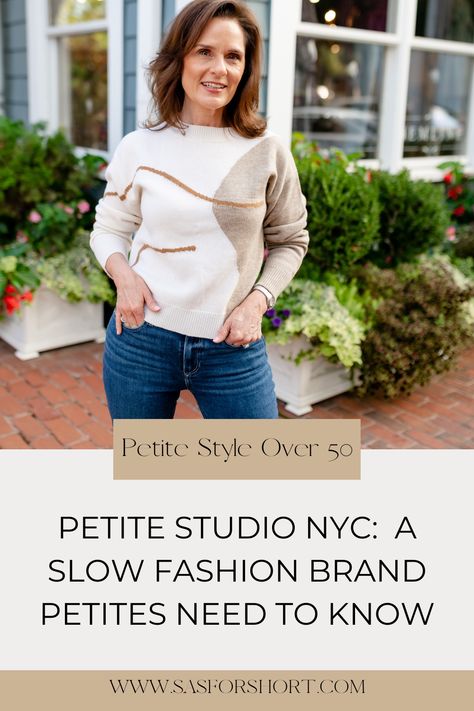 Discover the magic of Petite Studio NYC, a slow fashion brand exclusively dedicated to providing petites over 50 with stylish, comfortable, and sustainable clothing. Experience the difference in quality and craftsmanship as you redefine your wardrobe with casual and chic pieces, all without sacrificing your personal style. Follow Beth for more petite fashion styling tips and suggestions. Clothing Lookbook, Style Over 50, Timeless Outfits, Petite Fashion Tips, Petite Style, Slow Fashion Brands, Fashion Styling, Dressy Outfits, Petite Women