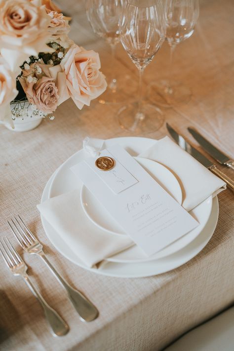 Beautiful Wedding Table Place Setting Wedding Place Settings Napkins, Wedding Plate Decor, Romantic Place Settings Wedding, Place Setting With Napkin, Elegant Place Settings Wedding, Modern Wedding Place Setting, White Place Setting Wedding, Formal Wedding Place Settings, Elegant Wedding Place Setting