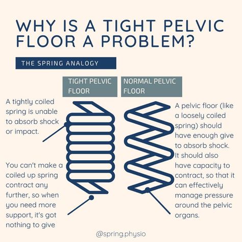 Coil analogy to explain hypertonic pelvic loor Pelvic Floor Physiotherapy, Foods For Vag Health, Vag Health, Tight Pelvic Floor, Pelvic Floor Physical Therapy, Anatomy 101, Somatic Healing, Pelvic Floor Therapy, Crps Awareness