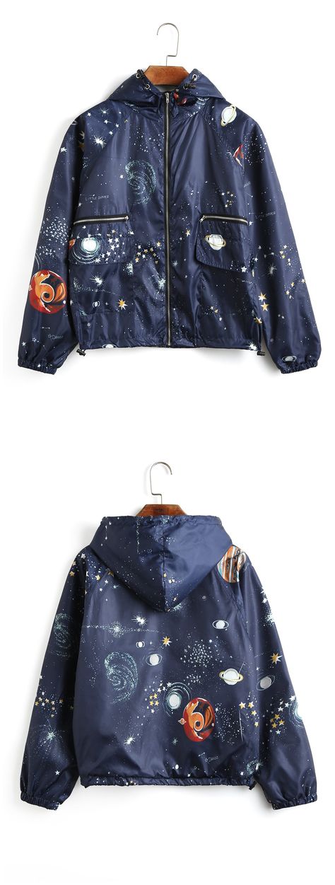 Up to 68% OFF! Galaxy Print Hooded Windbreaker Jacket. #Zaful #Jackets Zaful,zaful outfits,zaful sweaters,fashion,style,tops,outfits,blouses,sweatshirts,hoodies,cardigan, sweater,jackets,coats,outwear,leather jackets,bomber jacket,long coats,denim jacket,black jackets,zip up jackets,fall,winter,winter outfits,winter fashion,fall fashion,fall outfits,christmas,ugly,ugly christmas,thanksgiving,Gift, New Year 2017, New Year Eve. @zaful Extra 10% OFF Code:ZF2017 Denim Jacket Outfit Winter, Galaxy Jacket, Zaful Outfits, Space Jacket, Space Sweater, Space Clothes, Black Leather Jackets, Zip Up Jackets, Winter Jacket Outfits