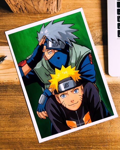 By Riddhi Nayyar Naruto Oil Pastel Drawing, Anime Oil Pastel Drawing, Kakashi Drawing Color, Anime Painting Acrylic, Kakashi Drawing, Spongebob Background, Naruto Drawings Easy, Learning Drawing, Naruto Painting