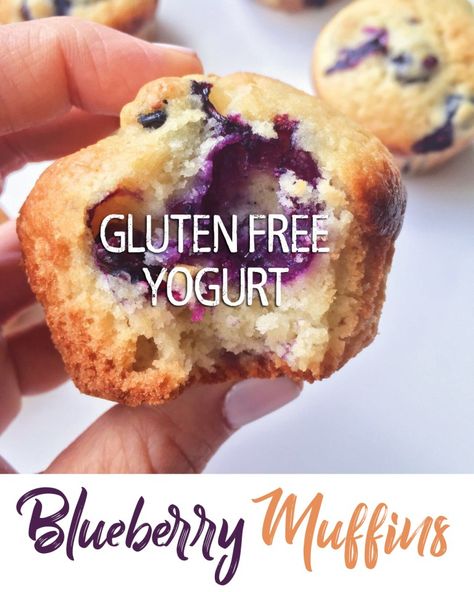 Yogurt Blueberry Muffins, Greek Yogurt Blueberry Muffins, Blueberry Yogurt Muffins, Greek Yogurt Muffins, Gluten Free Blueberry Muffins, Blueberry Yogurt, Yogurt Muffins, Greek Yogurt Recipes, Easy Bake