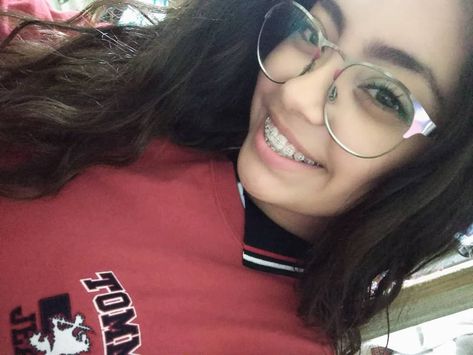 #braces #girlswithbraces #metalbraces #glasses #glassesandbraces #girlswithglasses Girl With Braces And Glasses, Braces And Glasses Aesthetic, Braces Drawing, Braces And Glasses, Brace Face, Metal Braces, Perfect Teeth, Metal Glasses, Girls With Glasses