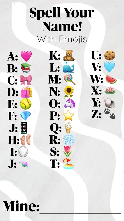 #fyp #foryou #emojis #emoji #teen #girl #teengirl #preppy Spell Your Name, Girl Code, Create Collage, Creative Play, Random Things, Your Name, Coding