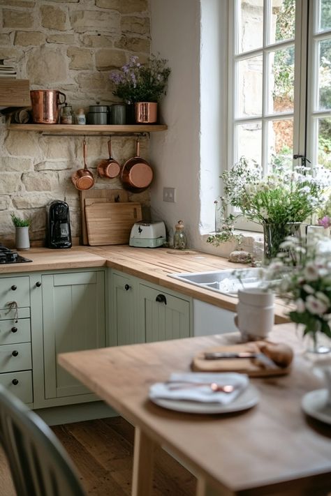 Get the cottagecore look in your home with these tips and ideas to create a stunning space. Cottagecore Home Interior, Cottagecore House Decor, Cottagecore Home Aesthetic, Cottagecore Kitchen Ideas, Cottagecore Decor Ideas, Moody Cottage, Cottagecore Homes, Cottage Core Kitchen, Romantic Kitchen