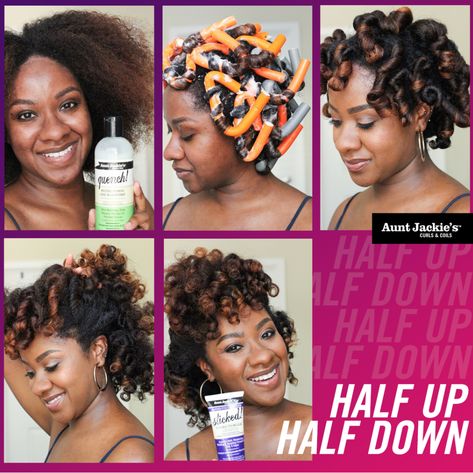 Get slicked and moisturized with the Slicked Styling Gel and Quench Leave-In Conditoner!   Who else is loving this half up, half down, flexi-rod look!! Flexi Rods, Hair Therapy, Styling Gel, Half Up Half Down, Coils, Leave In, Half Up, Healthy Hair, Instagram Followers