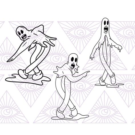 Clown And Ghost Tattoo, Rubberhose Halloween, Koko The Clown Ghost Tattoo, Koko The Clown Tattoo, Skateboard Ghost Tattoo, Koko The Clown Ghost, Ghost With Skateboard Tattoo, Koko The Clown, Betty Boop Ghost