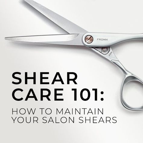 Your shears are one of the most important tools in your kit, but if you’re not properly caring for them, you may be missing out on their full potential. Do you know how often you should be cleaning, oiling and sharpening your shears? What about how to tension-test your shears? Below, we’re answering these FAQs (and more), so you can start showing your shears some love! How To Sharpen Pinking Shears, Thinning Shears How To How To Use, Fletcher Shears Feminine, Hair Shears, Pinking Shears, Clean Hair, Treated Hair, Beauty Tutorials, Beauty Business