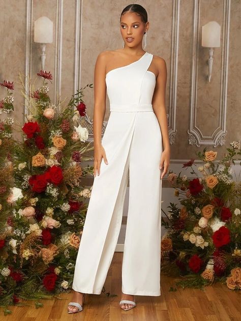 Graduation Outfits For Women College, Graduation Jumpsuit Outfit, White Graduation Dress College Classy, Jumpsuit Elegant Chic, Graduation Jumpsuit, Graduation Dress College Classy, Graduation Outfits For Women, Wedding Dress Jumpsuit, Fancy Jumpsuit