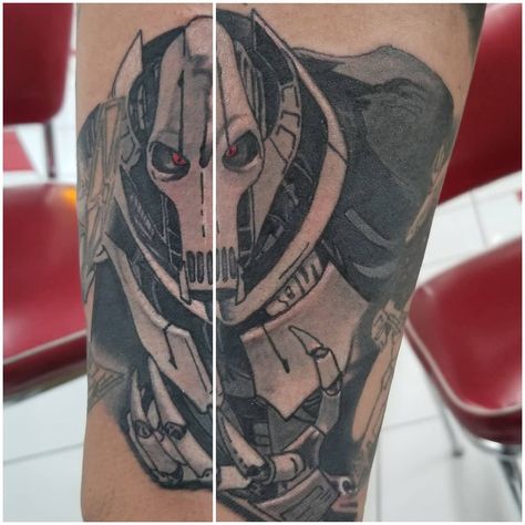 General Grievous tattoo by Roge.    #general #grievous #generalgrievous #starwars #kaleeplanet #starwarstattoos #tattoos #tattoo #ink #inked #art #tattoostudio #tattooandpiercing #tattoofiesta #duluth #georgia #duluthtattoo #artists #artist #Roge General Grievous Tattoo, Duluth Georgia, General Grievous, Piercing Shop, Tattoo Cover-up, Love Stars, Tattoo Ink, Tattoo Studio, Tattoos And Piercings