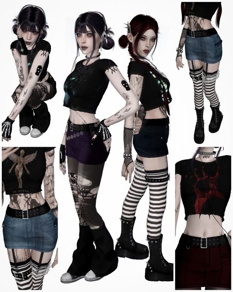 Sims 4 Cc Goth, Art Costumes, Mods Sims 4, Sims 4 Male Clothes, Alt Clothes, Tumblr Sims 4, Sims 4 Cc Folder, Scene Outfits, Sims 4 Characters