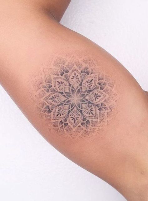 Inside Elbow Tattoos For Women, Mandala Arm Tattoos, Mandala Tattoos For Women, Mandala Wrist Tattoo, Mandala Tattoo Designs, Geometric Mandala Tattoo, Dot Tattoos, Handpoke Tattoo, Elbow Tattoos