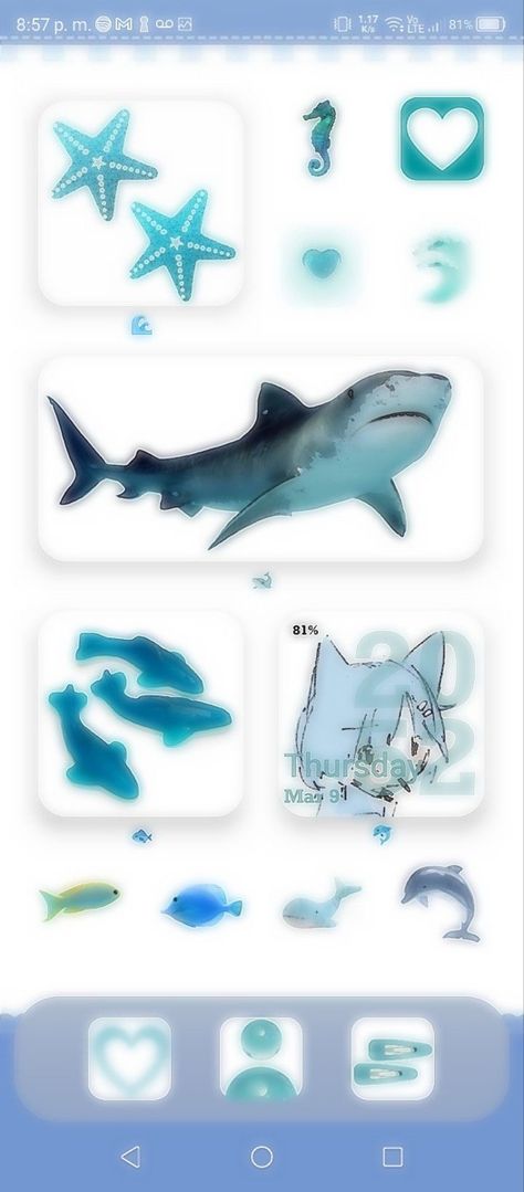 Ocean Cute Wallpaper, Ocean Wallpaper Homescreen, Sealife Wallpaper Ocean Life, Shark Ios 16 Wallpaper, Sea Animal Phone Theme, Aquatic Home Screen, Oceancore Widgets, Sea Themed Phone Layout, Ocean Themed Phone Wallpaper