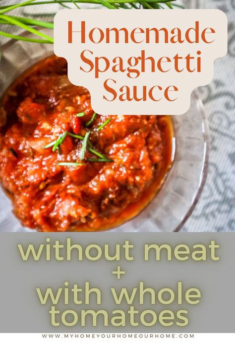 Making Tomato Sauce Homemade is surprisingly easy and sooooo delicious! The fresh flavors beat canned and store-bought sauce any day! Meatless spaghetti sauce, tomato sauce with whole tomatoes, and delicious spaghetti sauce--it's all in this recipe! spaghetti sauce without meat | tomato sauce from scratch | tomato sauce to use for any recipe | flavorful tomato sauce | pasta sauce | tomato pasta | spaghetti recipe | sauce for lasagna | sauce for spaghetti Spaghetti Sauce Without Meat, Fresh Tomato Spaghetti Sauce, Tomato Sauce Homemade, Making Spaghetti Sauce, Pasta Sauce With Fresh Tomatoes, Spaghetti Sauce From Scratch, Crockpot Spaghetti Sauce, Homemade Spaghetti Sauce Easy, Fresh Pasta Sauce