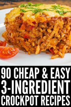 Pasta Soups, 3 Ingredient Dinners, Dinner Videos, Three Ingredient Recipes, Vegetarian Crockpot Recipes, Easy Crockpot Dinners, 5 Ingredient Dinners, Easy Dinner Recipes Crockpot, Hearty Chicken