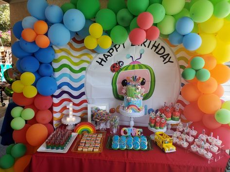 Cocomelon Dessert Table, Cocomelon Cake, 2nd Birthday Party For Boys, Cocomelon Birthday, Eating Table, Second Birthday, Third Birthday, Boy Birthday Parties, Table Ideas