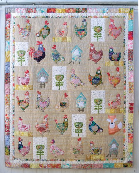 Pin On Baby Quilts 67B Mini Patchwork, House Quilt Patterns, Chicken Quilt, Appliqué Quilts, Farm Quilt, Applique Quilt Patterns, Bird Quilt, Hen House, Animal Quilts