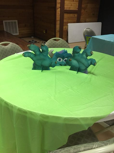 Monsters Inc Party Centerpieces, Monsters Inc Birthday Party Centerpieces, Monster Inc Table Center Piece, Monsters University Decorations, Dulceros Monster Inc, Monster Inc Centerpieces, Monster Ink Birthday Party Ideas, Boo Monsters Inc Party Ideas, Monster Inc Party Ideas