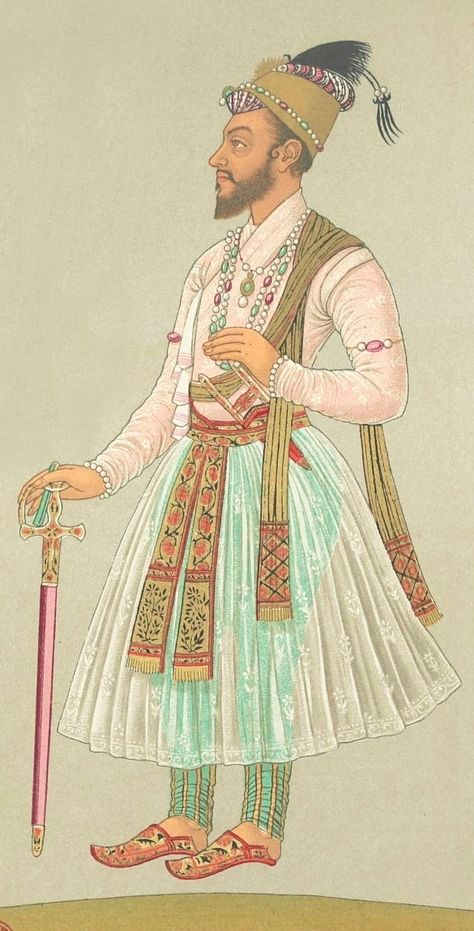 Mughal Emperor Bahadur Shah I (Shah Alam I) Mughal Costumes, Mughal Miniature, भारतीय इतिहास, Mughal Miniature Paintings, Mughal Emperor, Indian Traditional Paintings, Indian Miniature, Mughal Art Paintings, Handmade Portrait