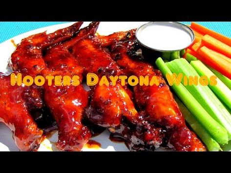 Daytona Wings Recipe, Daytona Wing Sauce Recipe, Hooters Wings Recipe, Chicken Wing Sauce Recipes, Hooters Wings, Df Recipes, Smoked Wings, Wing Sauce Recipes, Zucchini Bites