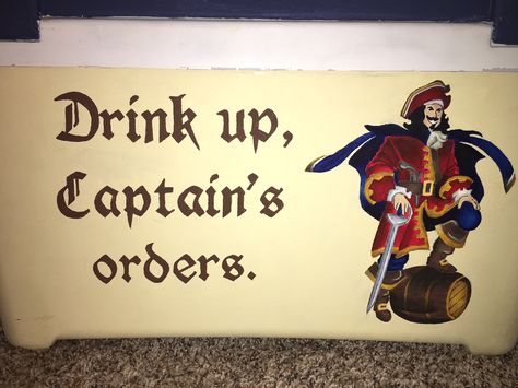 Captain Morgan fraternity cooler side!  Font (Durwent): http://www.1001fonts.com/durwent-font.html Captain Morgan Party Theme, Captain Morgan Gift, Formal Cooler Ideas Fraternity, Masculine Party, Decorated Coolers Fraternity, Frat Formal Coolers Funny, Pike Frat Cooler, Painting Coolers For Guys Fraternity, Mountain Weekend Cooler