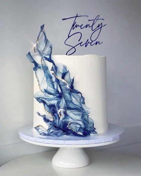 Birthday Drip Cake, Elegant Cake Design, Ocean Cakes, Wafer Paper Cake, Elegant Birthday Cakes, Modern Cakes, Creative Cake Decorating, Cake Decorating Frosting, Beautiful Birthday Cakes