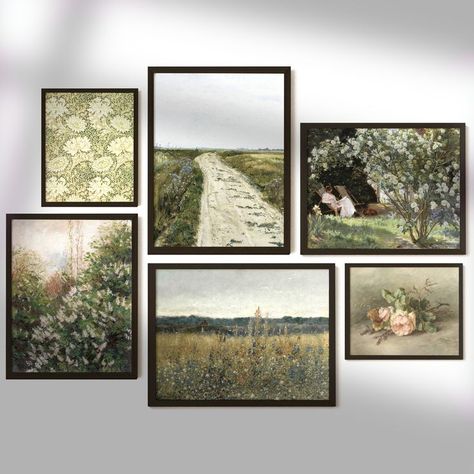 Inject vintage charm into your farmhouse decor with this stunning vintage art print. Featuring classic illustrations and muted hues, it adds a touch of timeless style to any space. Discover unique vintage treasures and shop now! #excoolcluib #farmhousedecor #vintageart #vintagewallart Cottage Core Posters, French Country Wall Decor, Green Cottagecore, Farmhouse Gallery Wall, Neutral Green, Wall Decor Farmhouse, Country Wall Art, Rose Wall Art, Country Wall Decor