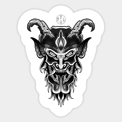 Krampus Tattoo, Flash Art, Creative Tattoos, Traditional Tattoo, Tattoo Art, Hard Hats, Car Windows, Blackwork, Funny Stickers