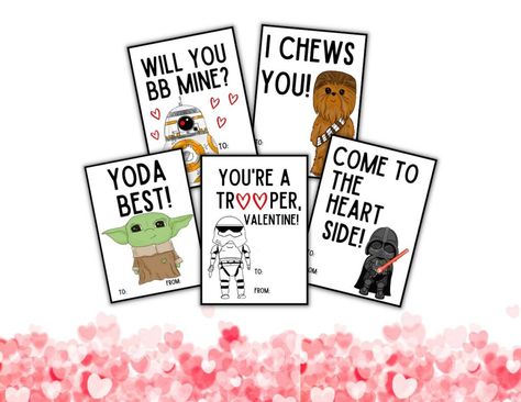 Star Wars Valentine FREE Printables Valentine Free Printables, Starwars Valentines Cards, Star Wars Valentine, Valentine Coloring Sheets, Free Valentine Cards, Valentine Phrases, Valentine Bingo, Star Wars Valentines, Valentines Games