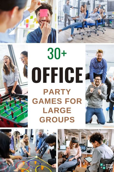 30+ office party games for large groups Office Party Games For Adults, Team Games For Adults Parties, Fun Company Party Games, Price Is Right Party Game, Team Building Party Ideas, Holiday Party Games For Work, Corporate Party Games Fun, Fun Group Games For Adults Funny, Olympic Office Games