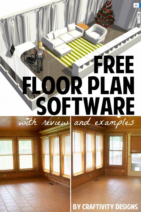 Free Floor Planner Software review with examples -- you can even design the floor plan for an entire home -- great if you are building or remodeling !!! Rearrange Room, Home Design Software Free, Free Floor Plans, Floor Planner, Free House Design, Free House Plans, Home Design Software, Interior Design Software, Living Room Remodel