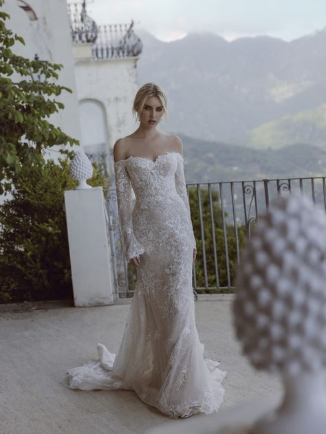 Gina by Ricca Sposa available @dressdreamsbridal Sevenoaks UK 
COMING FEB2024 Top Wedding Dress Designers, Long Sleeve Wedding Dress, Classy Wedding Dress, Bridal Gowns Mermaid, Dream Wedding Ideas Dresses, Fitted Wedding Dress, Sleeve Wedding Dress, Dress Inspo, Long Sleeve Wedding