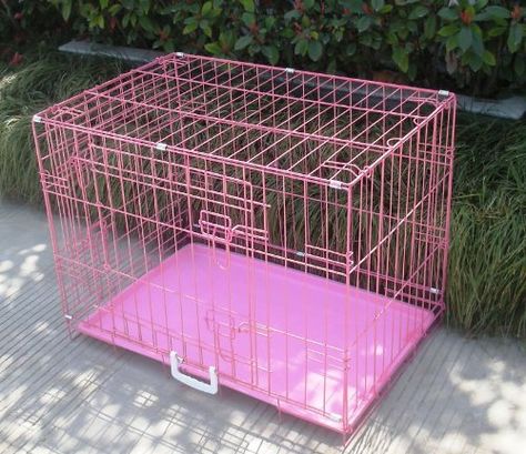 Pink Dog Crate, Cat Crate, Pink Pet, Large Dog Crate, Potty Training Puppy, Wire Dog Crates, Cat Cages, Dream Dog, Best Dog Training