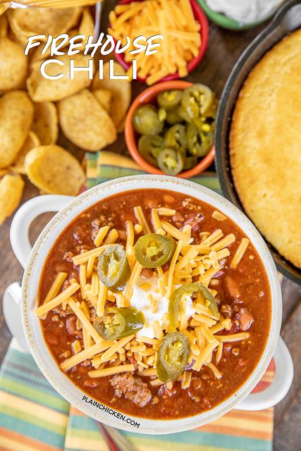 Firehouse Chili Recipe, Firehouse Chili, Steak And Potato Soup, Chili Beef, Slow Cooker Steak, Ground Beef Chili, Slow Cooker Potato Soup, Chili Beans, Slow Cooker Chicken Chili