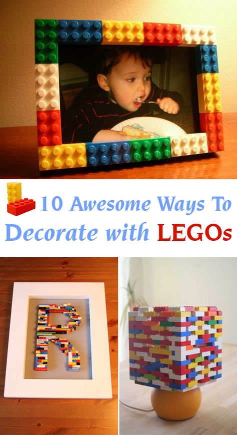 10 Awesome Ways To Decorate with LEGOs Lego Room Ideas, Deco Lego, Cheap Lego, Lego Diy Crafts, Lego Room Decor, Deep Sectional, Lego Bedroom, Lego Decorations, Open Loft