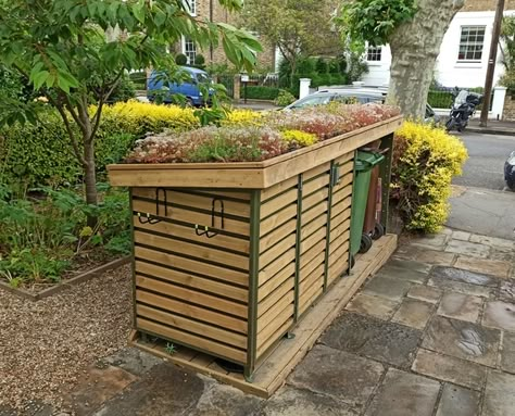 Outdoor Garbage Storage, Garden Bike Storage, Green Roof Garden, Garbage Shed, Bike Shelter, Bin Shed, Outdoor Garden Storage, Townhouse Garden, Bin Storage