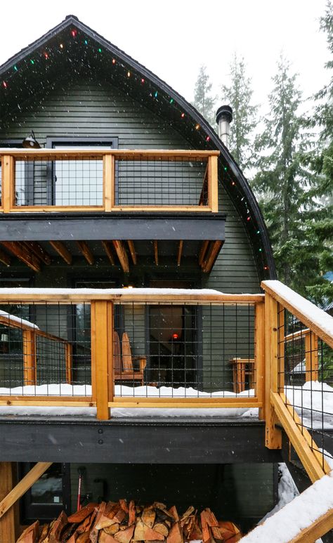 Barrel House Design, Arched Cabin Interior Design, Arched Cabin Interior, Air Bnb Cabin, Shed Roof Cabin, Arched Cabins, Cabin Airbnb, Bnb Ideas, Cabin Windows