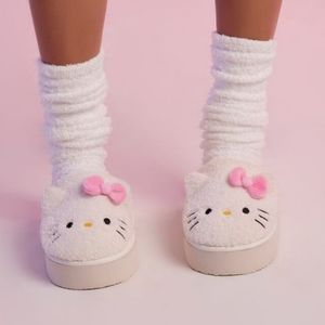 Hello Kitty | Accessories | Hello Kitty Plush Slippers | Poshmark Hello Kitty Slippers, Hello Kitty House, Hello Kitty Shoes, Hello Kitty Rooms, Kitty Clothes, Hello Kitty Clothes, Dr Shoes, Pretty Shoes Sneakers, Hello Kitty Accessories