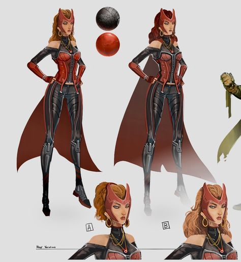 Scarlet Witch Concept Art Costume Design, Scarlet Witch Costume Ideas, Scarlet Witch Costume Design, Scarlet Witch Redesign, Hero Suits, Scarlet Witch Costume, Dr Marvel, Superhero Suits, Marvel Superheroes Art