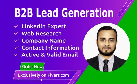 Do targeted b2b lead generation, lead prospecting and list building by Leadgen_sohel | Fiverr Skip Tracing, Leads Generation, Survey Form, Web Scraping, B2b Lead Generation, Web Research, Lead Generation Marketing, Professional Networking, Etsy Promotion